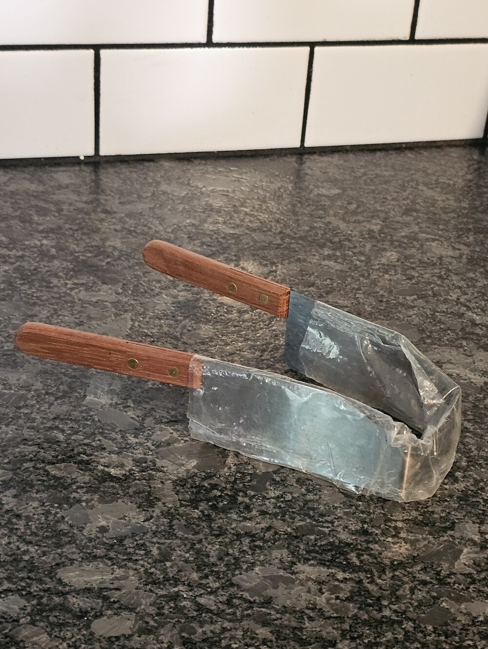 Vintage‎ Kake-Kut’r Stainless Steel Cake Slicer Server Square Shape Cut Wood 90s